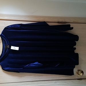 Ashley Stewart velour shirt, navy blue, sz 2x